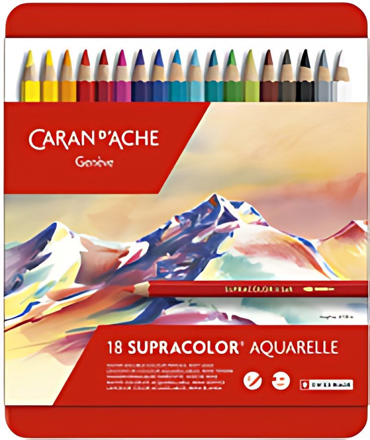 CARAN D'ACHE Crayons de couleur SUPRACOLOR, étui métal de 18