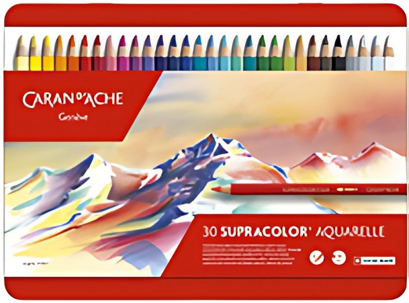 CARAN D'ACHE Crayons de couleur SUPRACOLOR, étui métal de 30