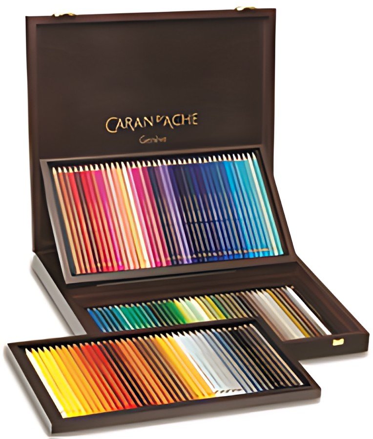 CARAN D'ACHE Crayons de couleur PABLO, coffret bois de 120
