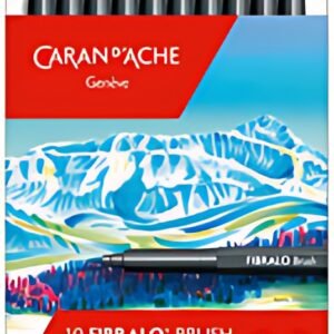 CARAN D'ACHE Feutre FIBRALO Brush, étui métal de 10
