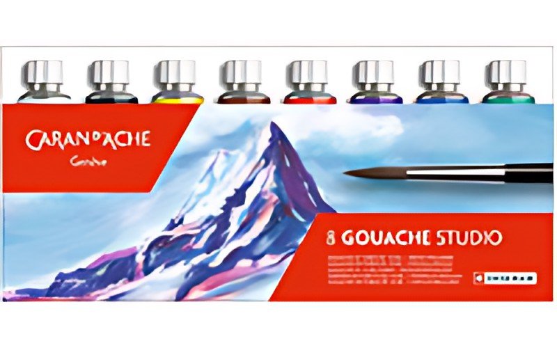 CARAN D'ACHE Gouache GOUACHE STUDIO, en tubes, étui de 8