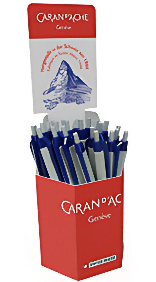 CARAN D'ACHE Stylo à bille rétractable Eco, bleu, présentoir