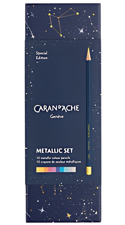 CARAN D'ACHE Crayons de couleur COSMIC BLUE, 10 pièces