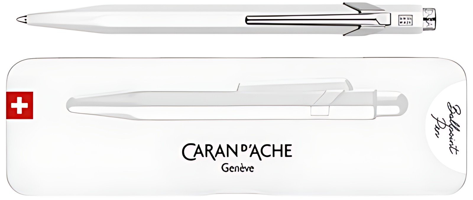 CARAN D'ACHE Stylo à bille 849 POPLINE FLUO, blanc