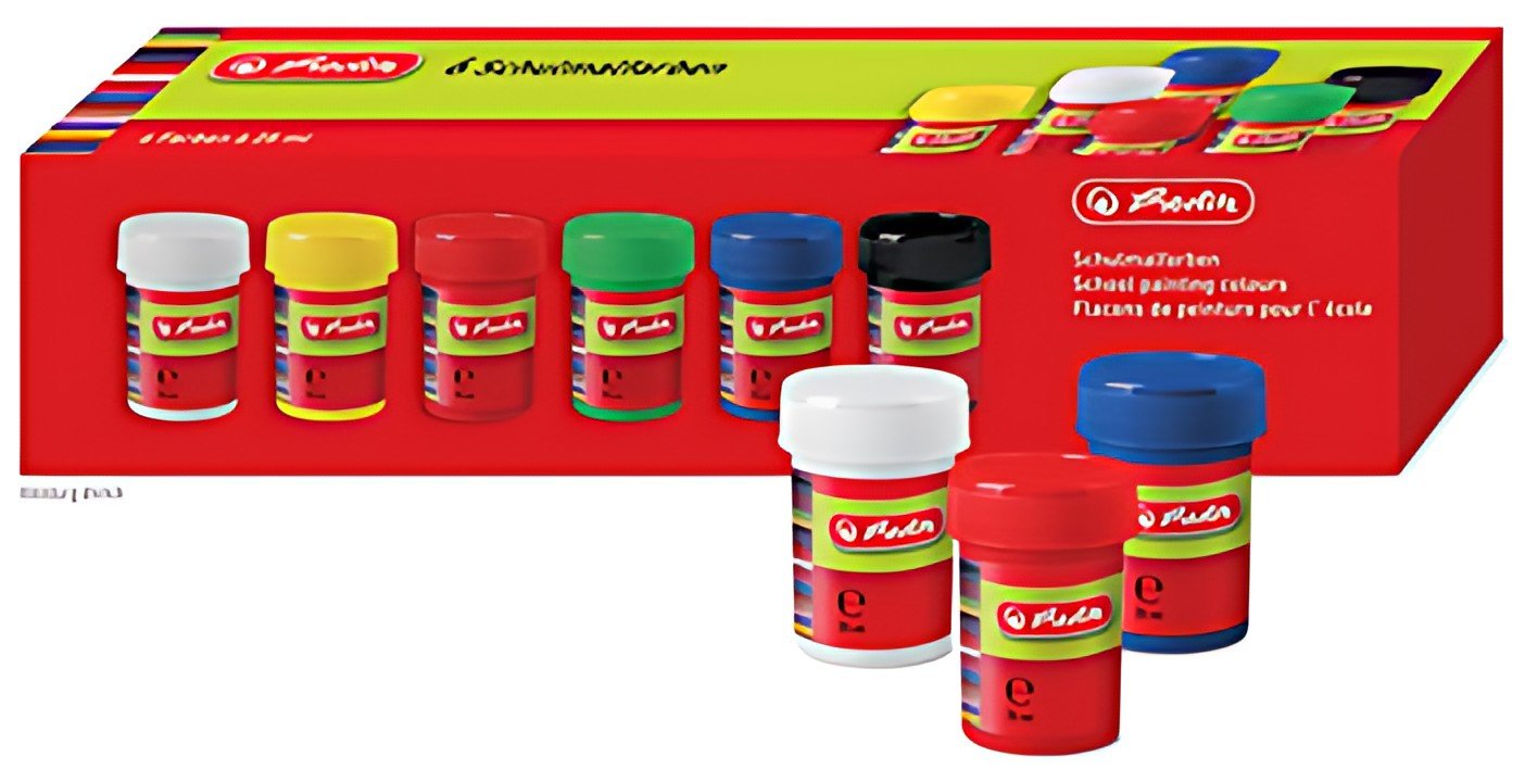 herlitz Flacons de peinture pour l'école, assorti