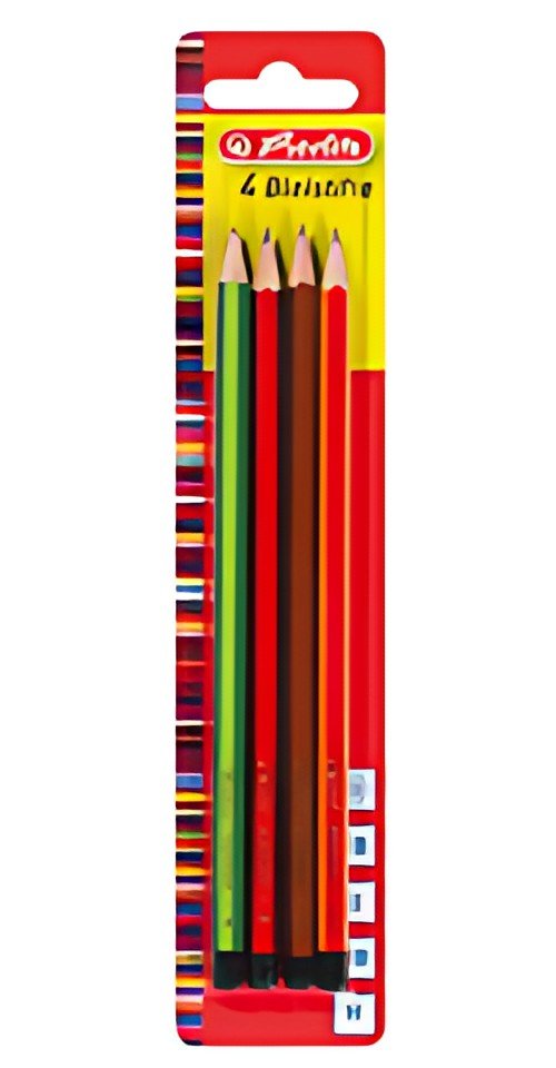 herlitz Crayon Scolair, hexagonal, set de 4, assorti