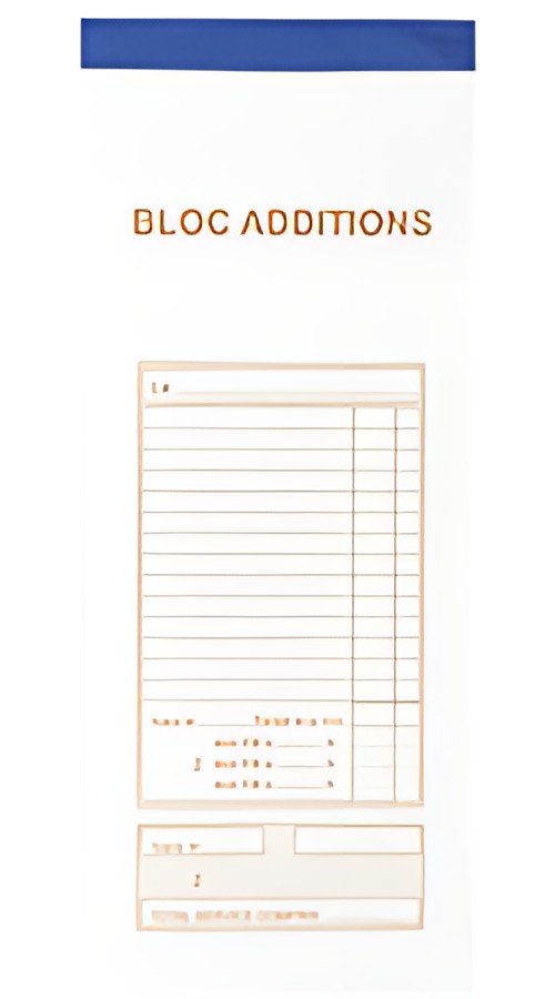 EXACOMPTA Bloc Additions, pages numérotées