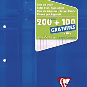 Clairefontaine Bloc de cours, perforé, A4, séyès