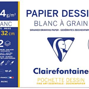 Clairefontaine Papier dessin "Blanc à Grain", 240 x 320 mm