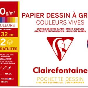 Clairefontaine Papier dessin "à Grain" couleur, pack promo