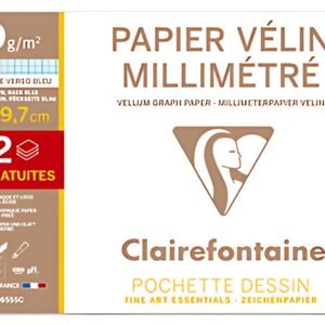 Clairefontaine Papier vélin millimétré, A4, pack promo
