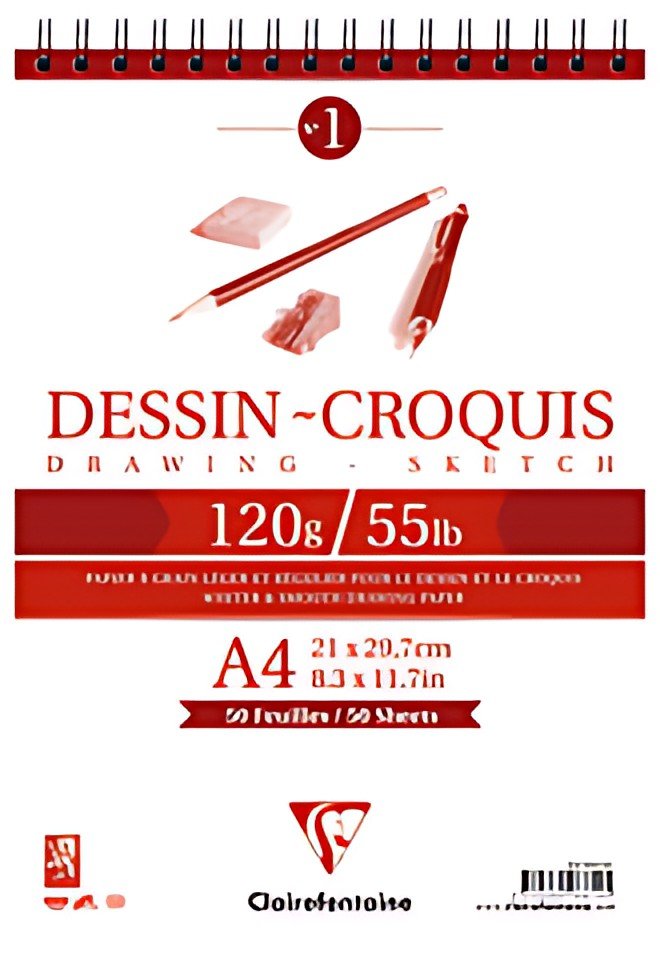 Clairefontaine Bloc papier dessin Croquis, A5, 160 g/m2