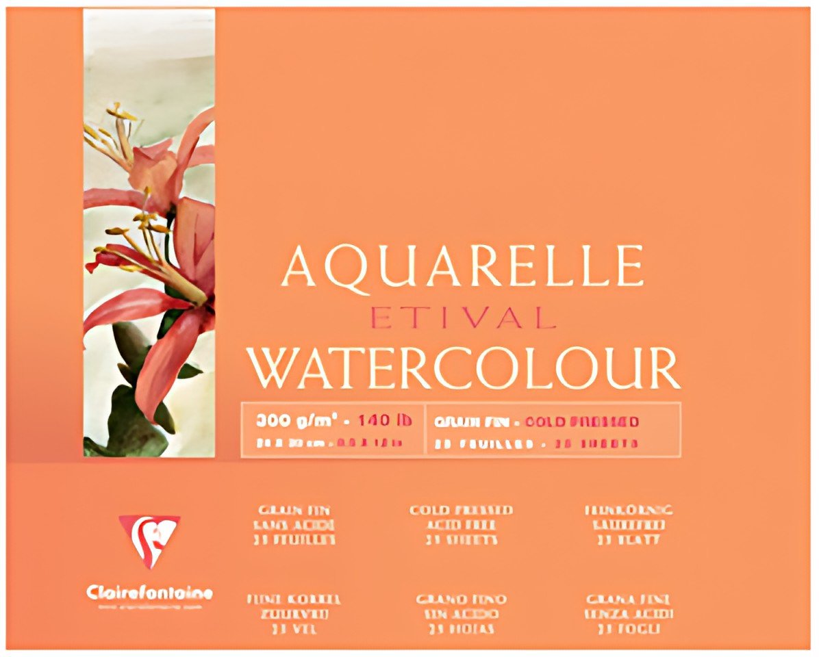 Clairefontaine Bloc de dessin Aquarelle ETIVAL, 180 x 240 mm