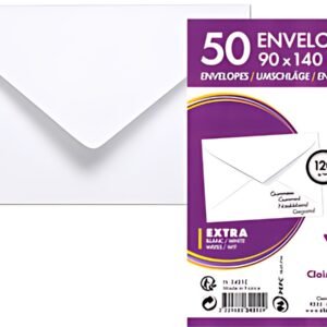 Clairefontaine Enveloppes pour carte de visite, 90 x 140 mm