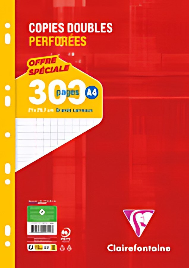Clairefontaine Copies doubles perforées, A4, séyès