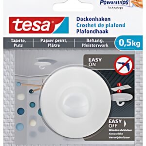tesa Powerstrips Crochet fixation plafond, 0,5 kg