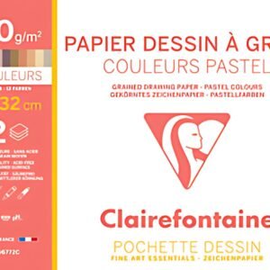 Clairefontaine Papier dessin "à Grain", couleurs pastel