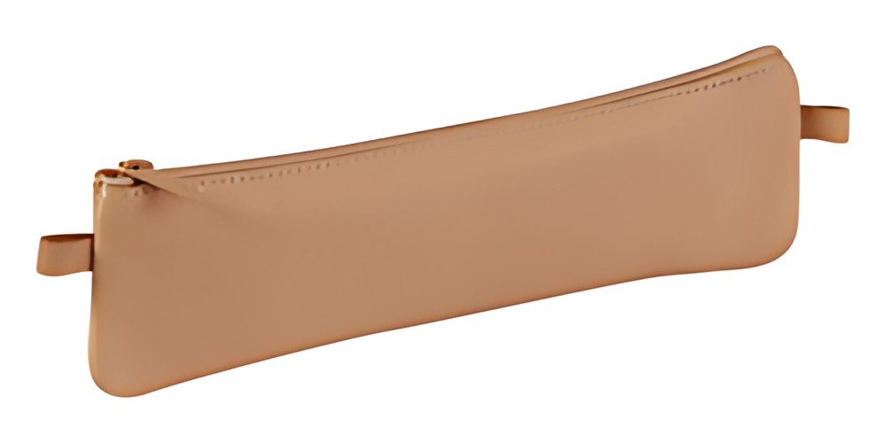 Clairefontaine Trousse plate, cuir naturel