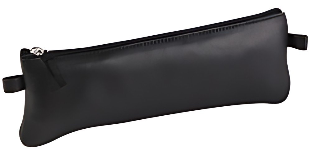 Clairefontaine Trousse plate, cuir noir