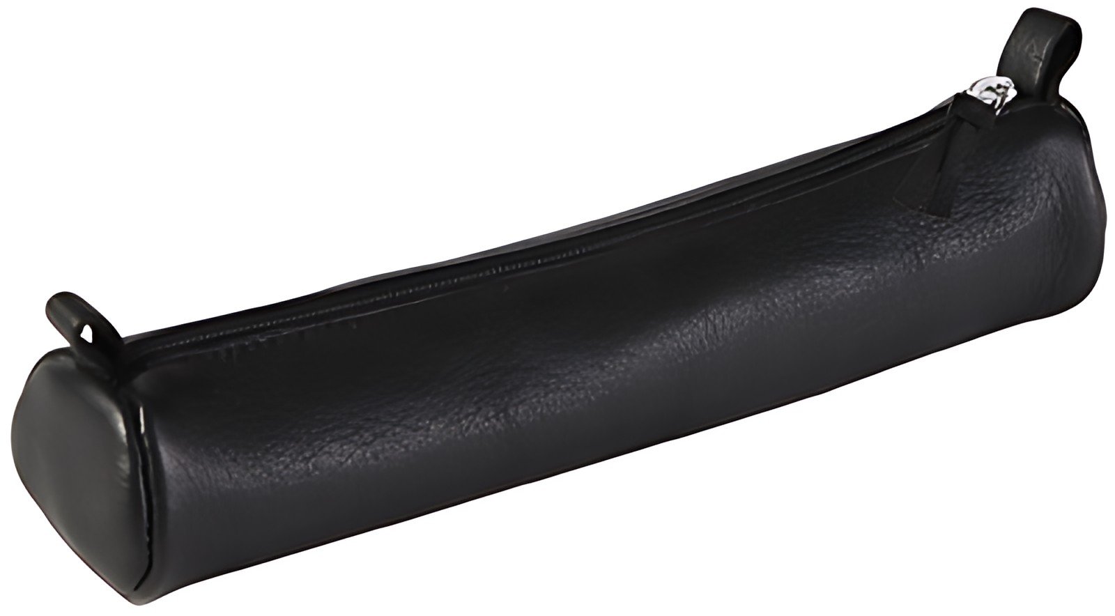 Clairefontaine Trousse petite ronde, cuir noir vieilli