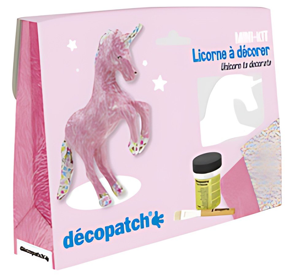 décopatch Kit papier mâché "Licorne", 5 pièces