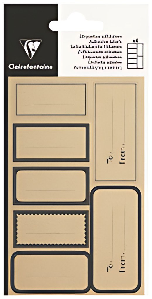 Clairefontaine Etiquettes adhésives "Rectangle kraft", noir