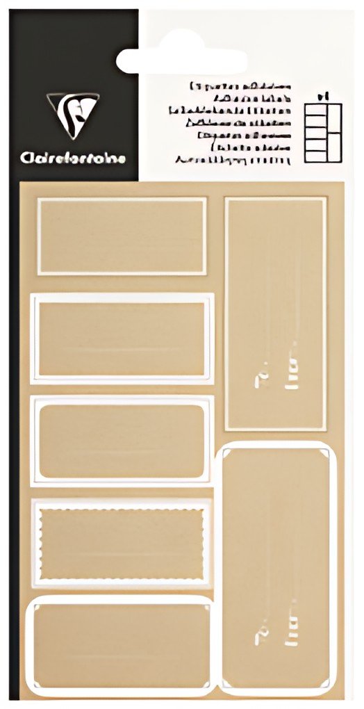 Clairefontaine Etiquettes adhésives "Rectangle kraft",blanc