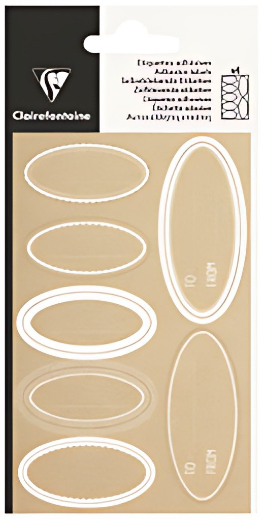 Clairefontaine Etiquettes adhésives "Ovale kraft", blanc