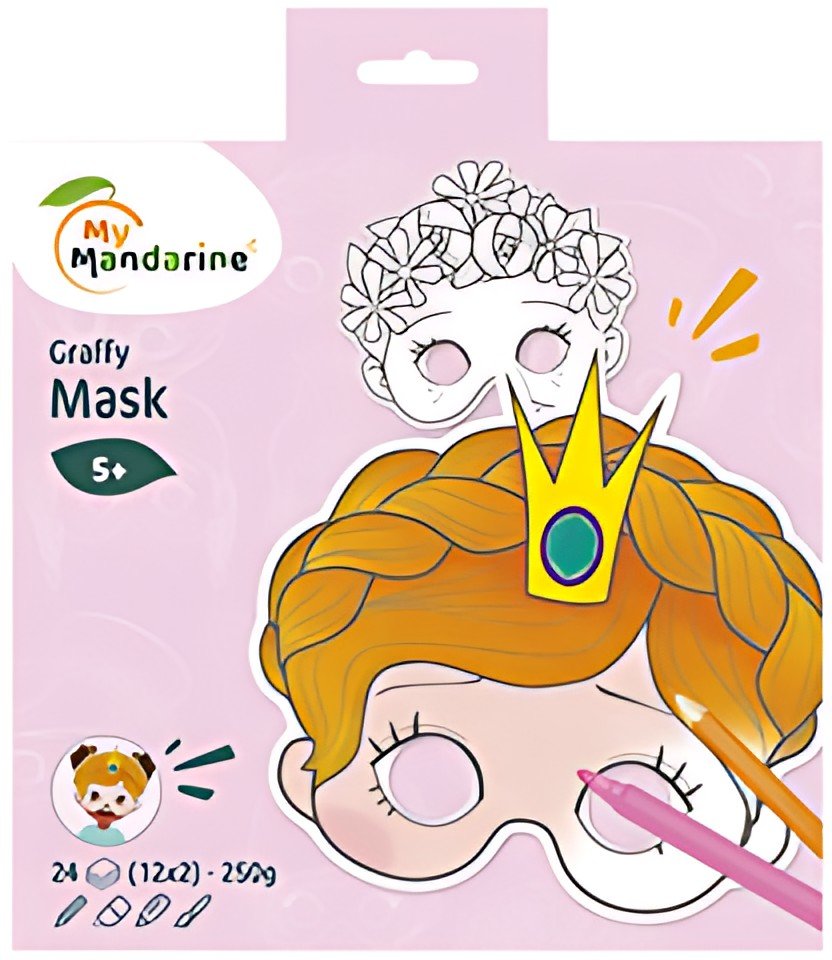My Mandarine Carnet de coloriage Graffy Pop Mask "Girl"