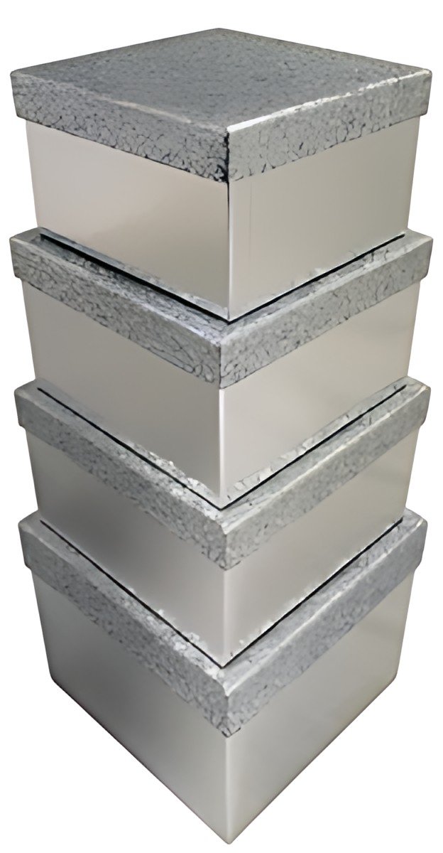 Clairefontaine Boîtes cadeaux "Pailleté argent", set de 4