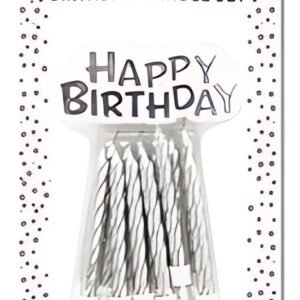 Clairefontaine Bougie d'anniversaire Happy Birthday, argent