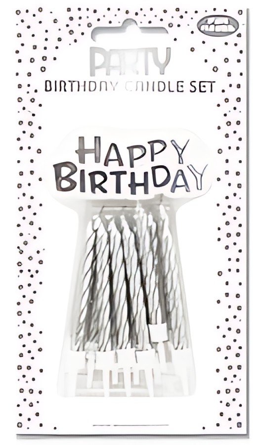 Clairefontaine Bougie d'anniversaire Happy Birthday, argent