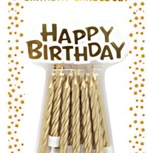 Clairefontaine Bougie d'anniversaire Happy Birthday, or