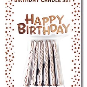 Clairefontaine Bougie d'anniversaire Happy Birthday, or rose