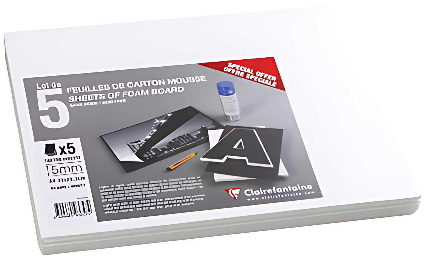 Clairefontaine Carton mousse, 297 x 420 mm (A3), 3 mm, blanc