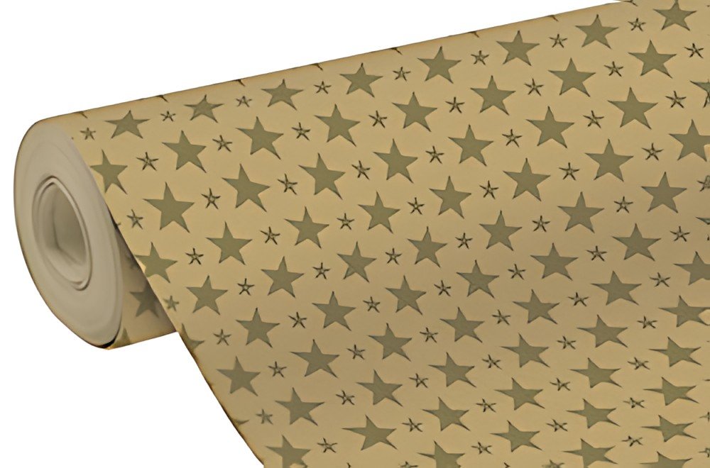 Clairefontaine Papier cadeau de Noël "Etoiles dorées"