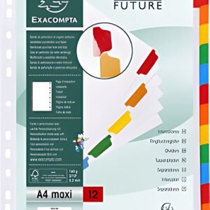 EXACOMPTA Intercalaires en carton, A4 Maxi, 12 touches