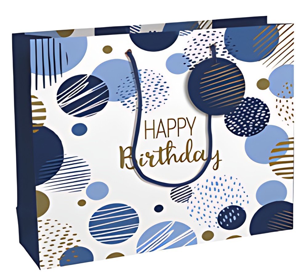 Clairefontaine Sac cadeau "Happy Birthday bleu", shopping