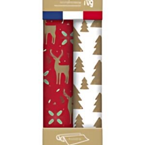 Clairefontaine Set de papiers cadeau de Noël "Tiny Rolls"