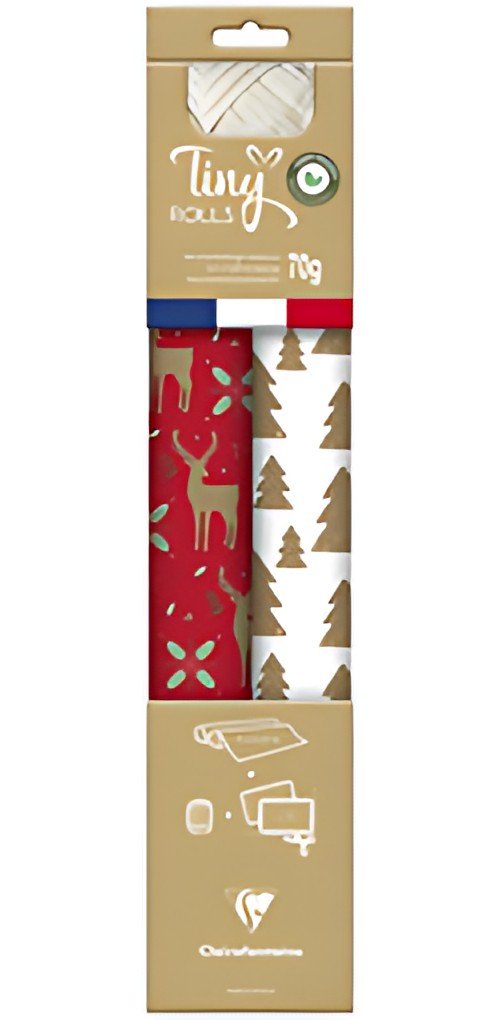 Clairefontaine Set de papiers cadeau de Noël "Tiny Rolls"
