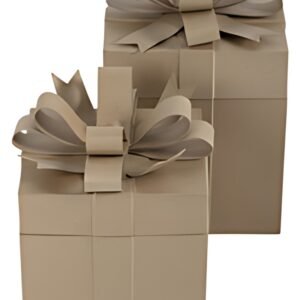 décopatch Boîte cadeau en papier mâché, cubique, set de 2