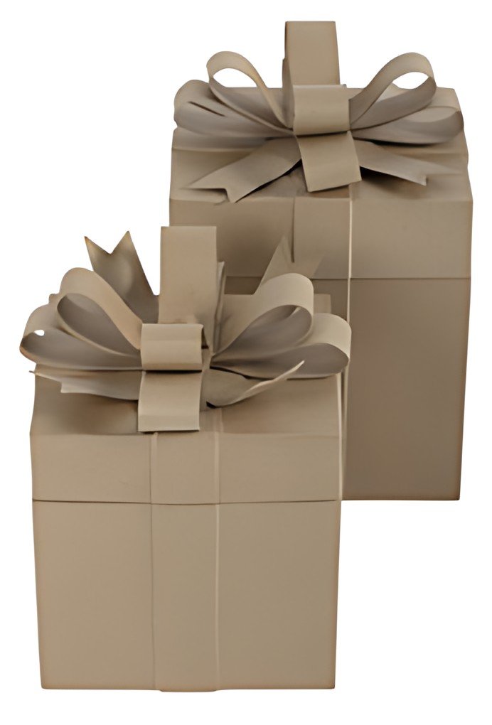 décopatch Boîte cadeau en papier mâché, cubique, set de 2