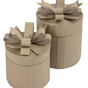 décopatch Boîte cadeau en papier mâché, rond, set de 2