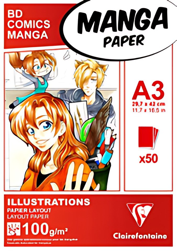 Clairefontaine Bloc de papier Layout MANGA ILLUSTRATIONS, A4