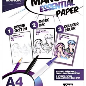 Clairefontaine Papier MANGA, A4, 15 feuilles, blanc