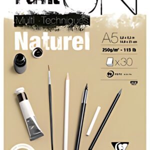 Clairefontaine Bloc de papier à dessin Paint'ON Naturel, A5