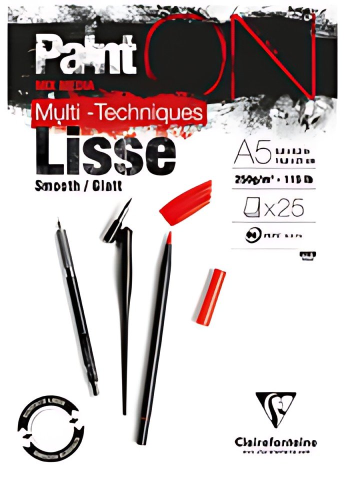Clairefontaine Bloc papier dessin Paint'ON Lisse, A5, blanc