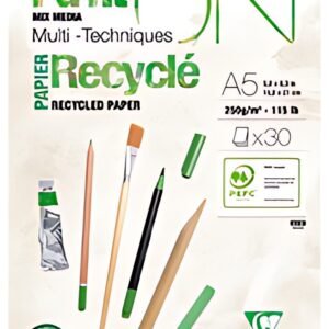 Clairefontaine Bloc papier dessin Paint'ON Recyclé, A4