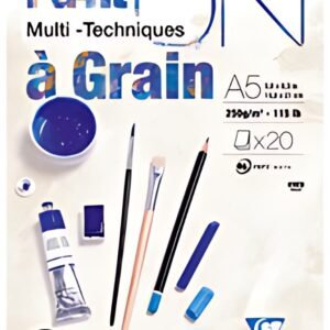Clairefontaine Bloc papier dessin Paint'ON à Grain, A5