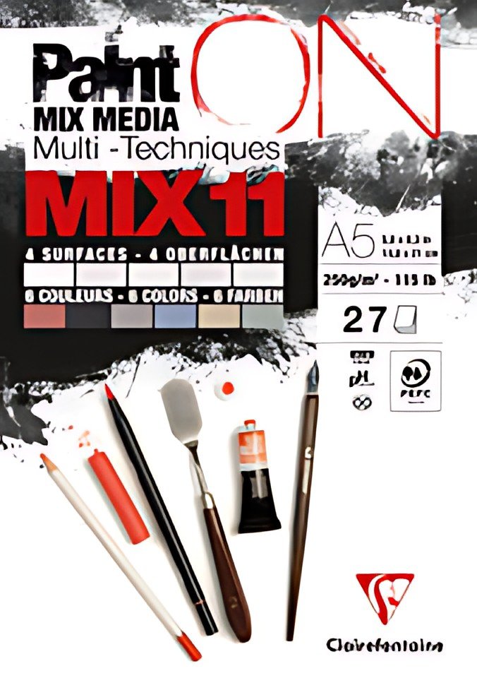 Clairefontaine Bloc papier dessin Paint'ON MIX11, A5